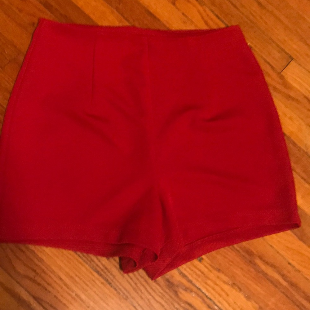 High Waisted Red Shorts